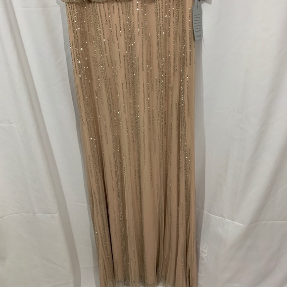 NEW Adrianna Papell Halter Beaded Blouson Gown in Taupe‎ [SZ 14 ] #A47 - Picture 5 of 10